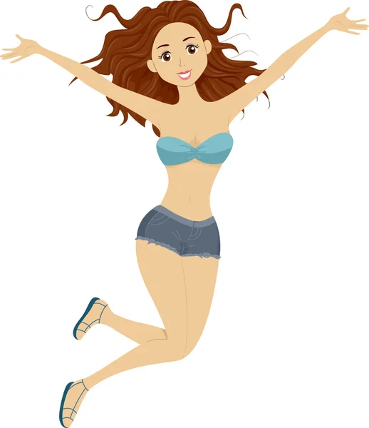 Jump Shot Girl — Stock Photo, Image