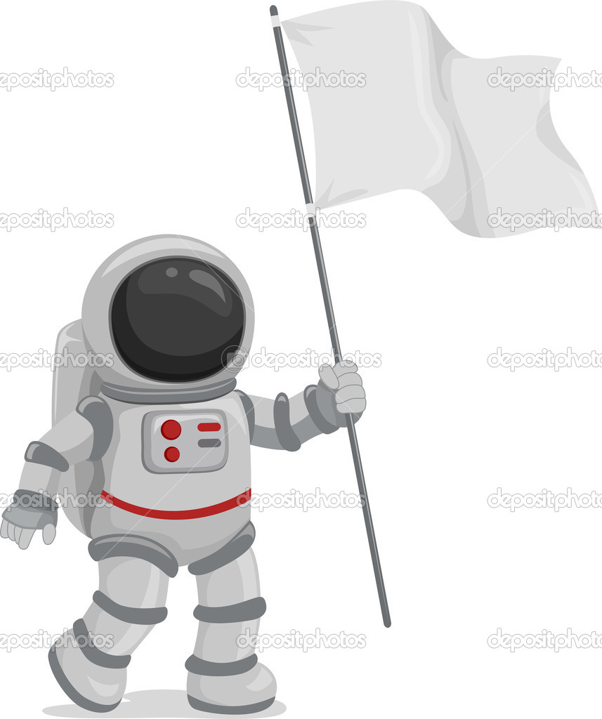 Astronaut Waving Flag