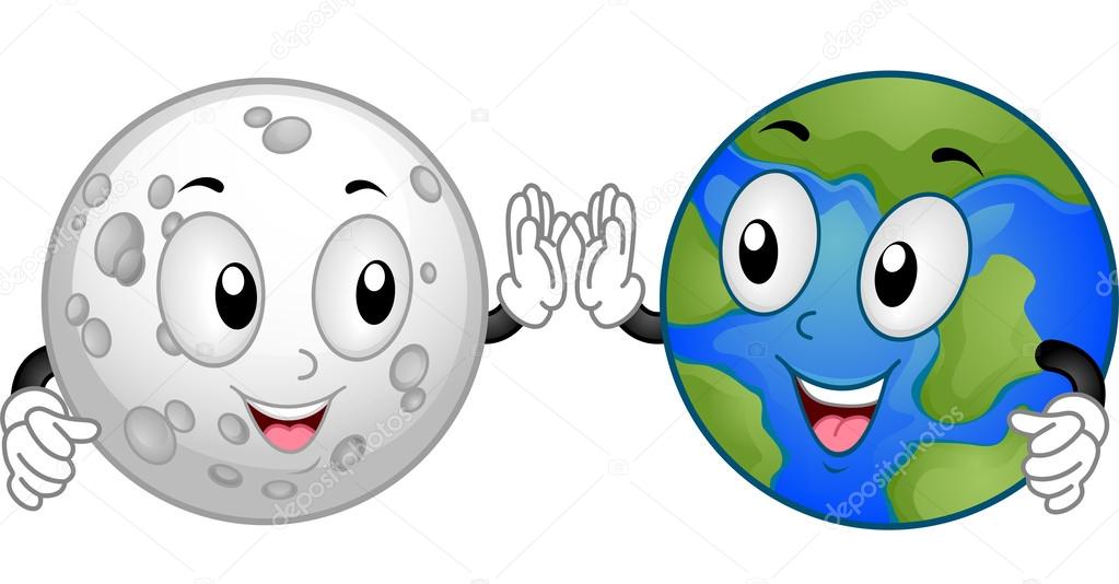 Moon and Earth Mascots