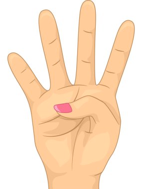 Hand Count Four clipart