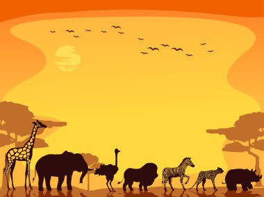 Safari hayvanlar arka plan