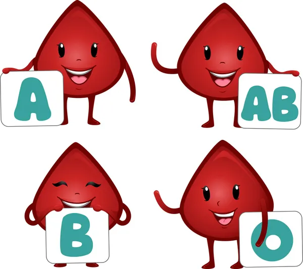 血液型のマスコット — ストック写真