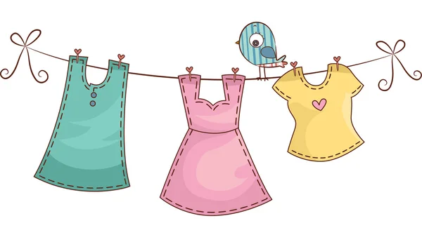 Female Clothing Clothes Line — Stock Photo, Image