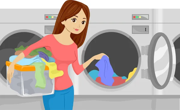 Laundromat Girl — Stock Photo, Image