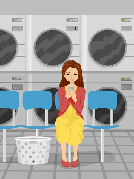 Laundromat Waiting — Stock Photo, Image