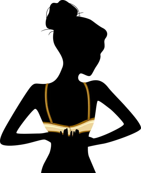 Woman Unclasping Bra Silhouette — Stock Photo, Image