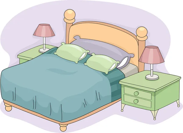 Podwójne łóżko — Zdjęcie stockowe