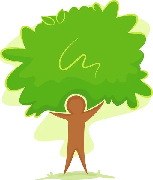 Man and Tree Icon — Stock Photo, Image