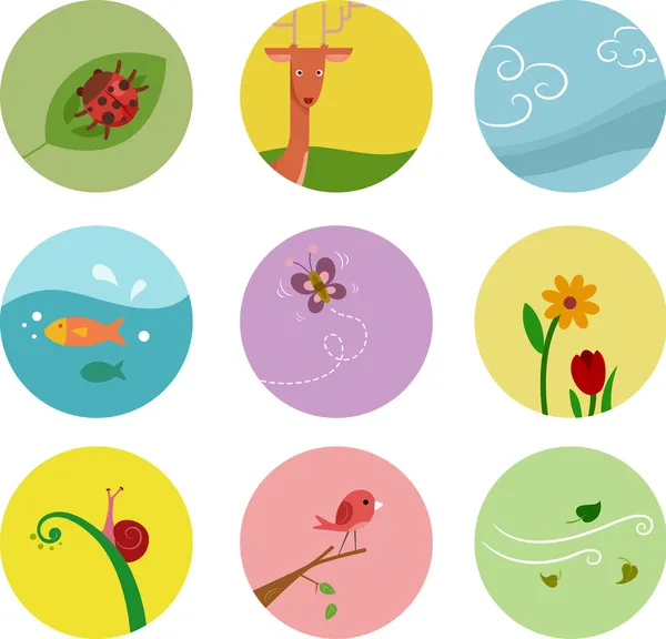 Nature Icons — Stock Photo, Image