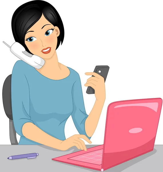 Multitasking Girl — Stock Photo, Image