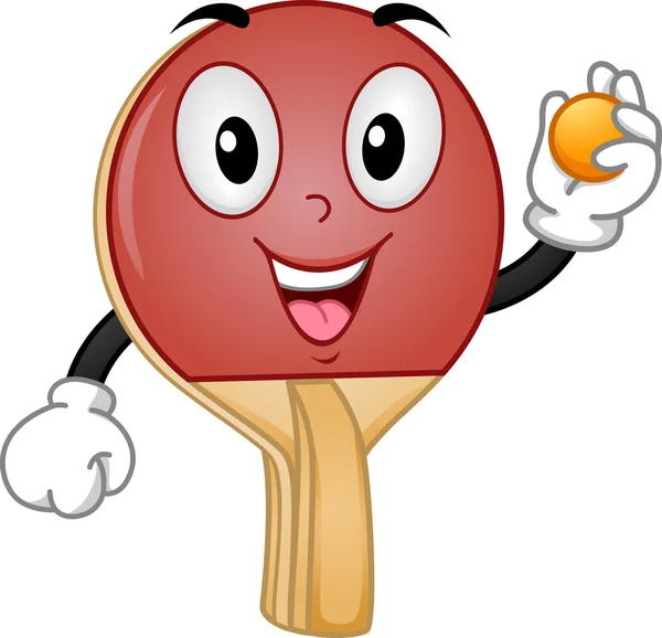 Table Tennis Racket Mascot — Stock Photo, Image