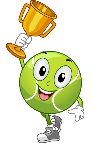 Lawn tennis boll maskot — Stockfoto