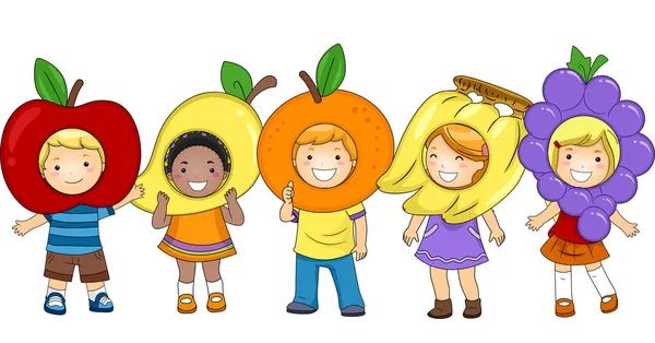 Kids Fruits Costumes — Stock Photo, Image