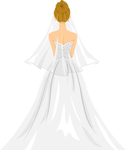 Bride Back View — Stock Photo, Image