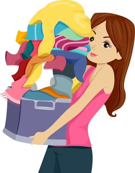 Menina da lavanderia — Fotografia de Stock