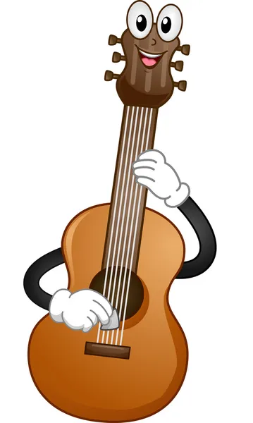 Acoustic Guitar Mascot — Stock Photo, Image