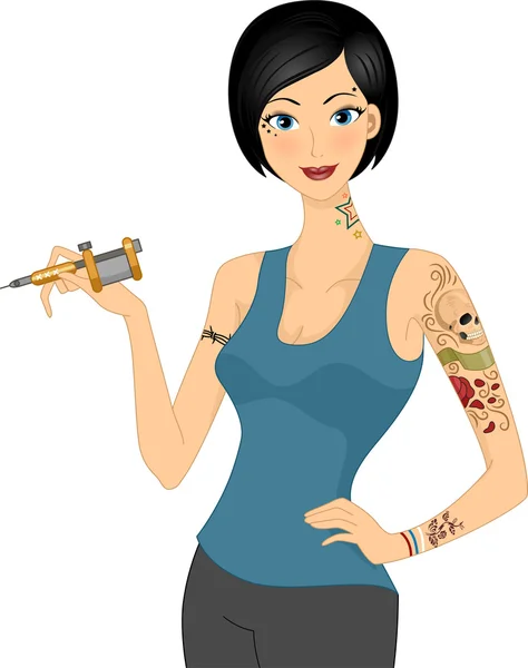 Жіночий Татуювання художник — стокове фото