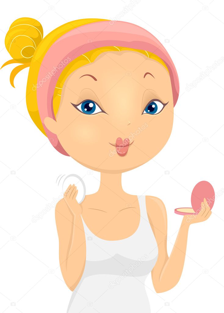 Pressed Powder Girl Stock Photo by ©lenmdp 48933041