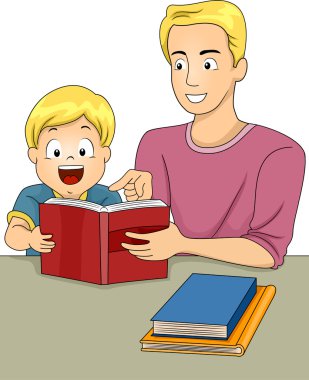 Baba ve oğul kitap okuma