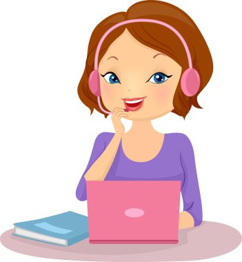 Tutor Teaching a Foreign Language Online clipart