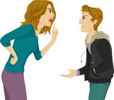 Mother and Son Arguing clipart