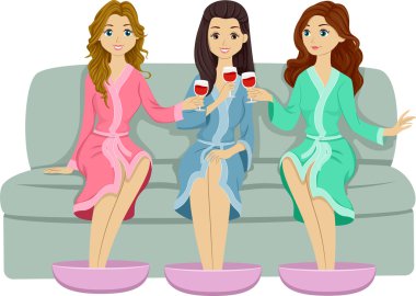 Teens Doing a Toast While Relaxing in a Spa clipart