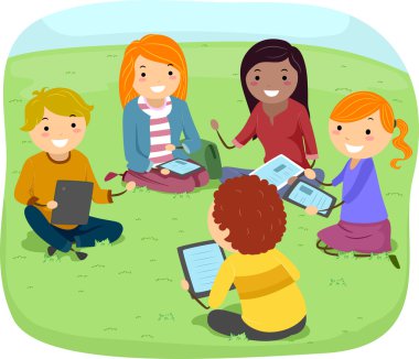 bir tartışma sahip gençler