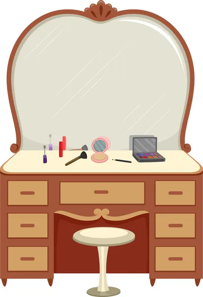 Toilettafel met make-up — Stockfoto