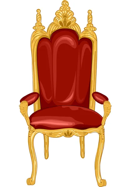 Cadeira Real em Vermelho e Ouro — Fotografia de Stock