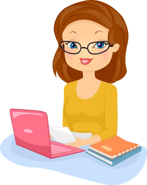 Female Editor in Glasses — Stock Photo, Image