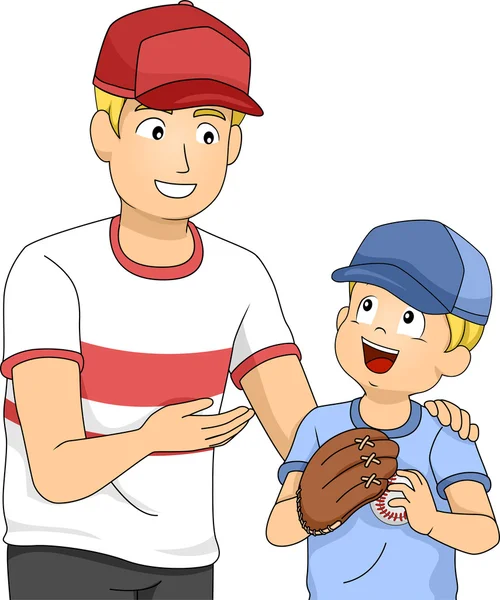 Vater und Junge banden um Baseball — Stockfoto