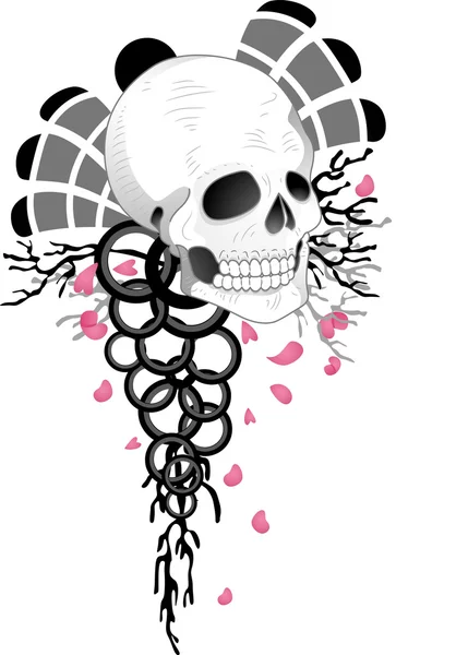 Desenho de tatuagem de crânio — Fotografia de Stock