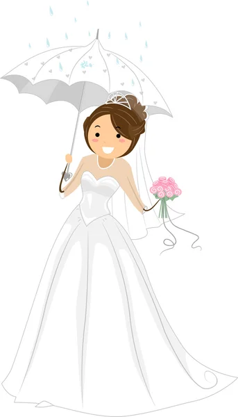 Bruid houden een paraplu — Stockfoto
