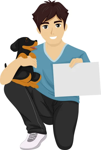 Teen Holding a Cute Puppy — Stock Photo, Image