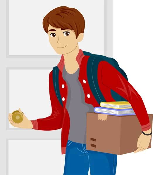 Teen Moving into a New Dorm Room — Stock Photo, Image