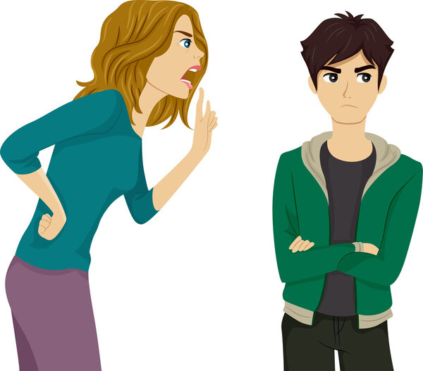 Mother Nagging on Her Son