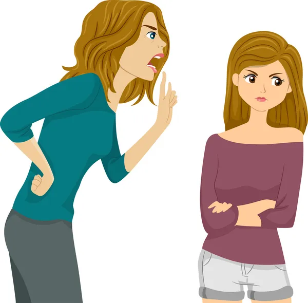 Mother Nagging on Her Daughter — Stock Photo, Image