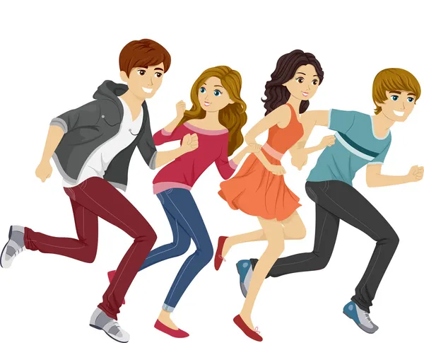 Running Teens — Stock Photo, Image