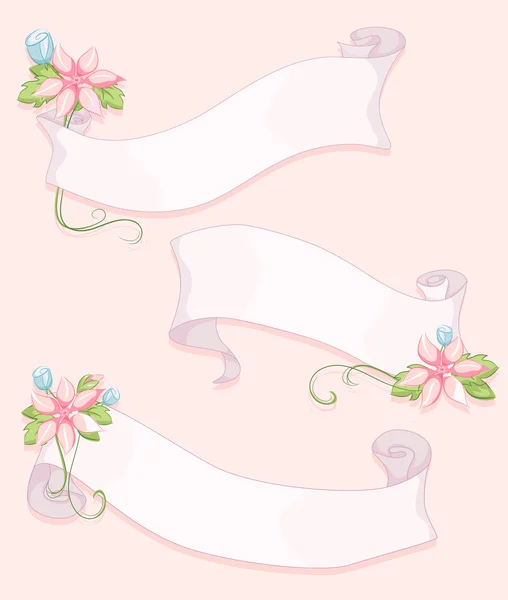 Shabby Chic Floral Ribbons — Stock Photo, Image