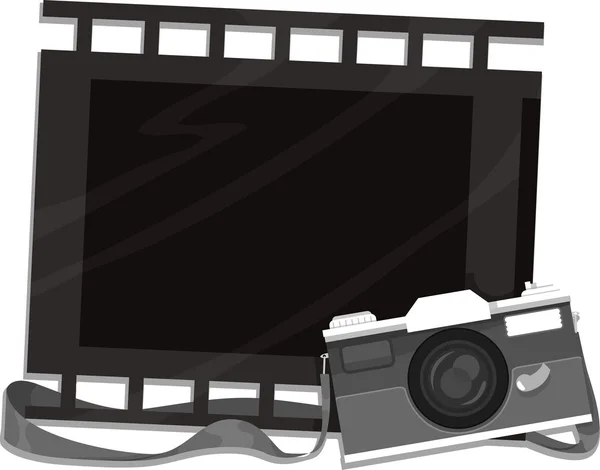 Camera en filmstrip frame — Stockfoto