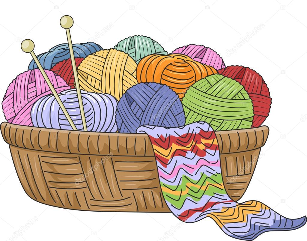 Knitting Basket Stock Illustration by ©lenmdp #51513679