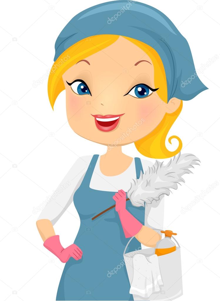 Girl Providing Housecleaning Service