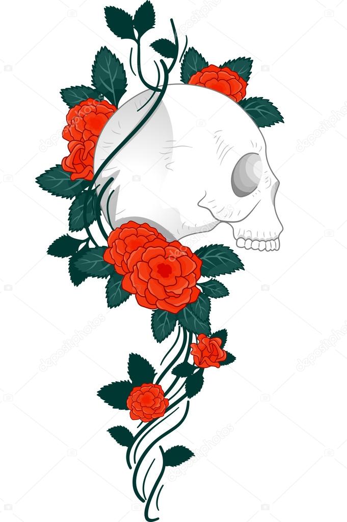 Skull Tattoo Roses