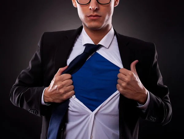 Cropped view of super business man — Zdjęcie stockowe