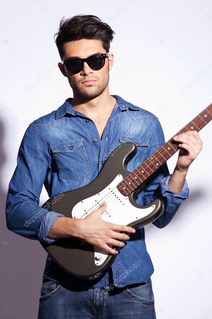 Rock star with sunglasses