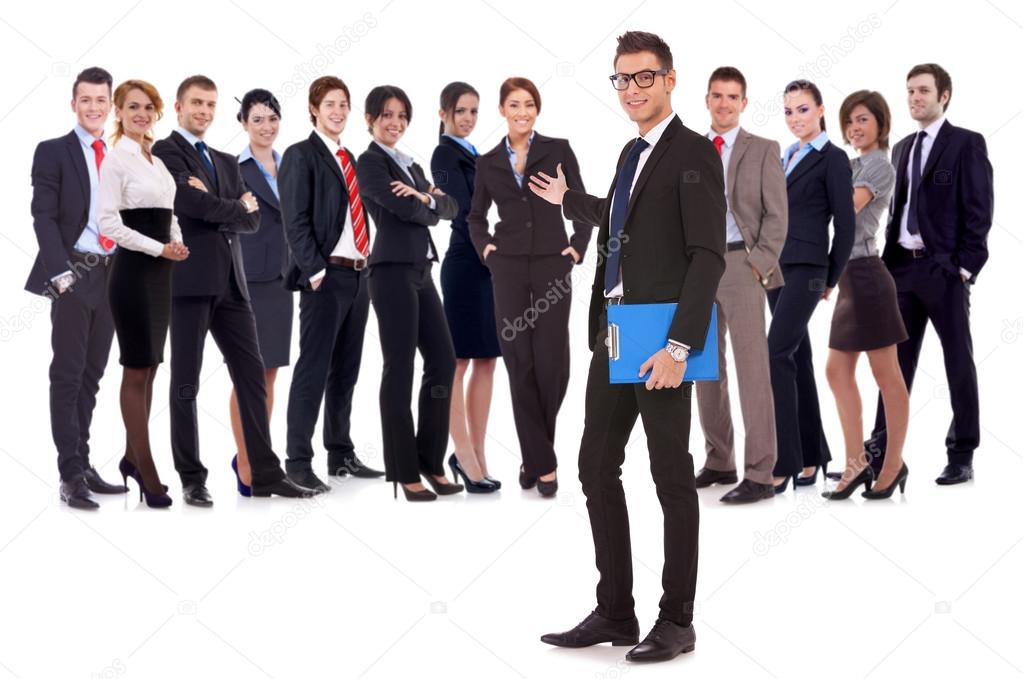 man welcoming you to his business team