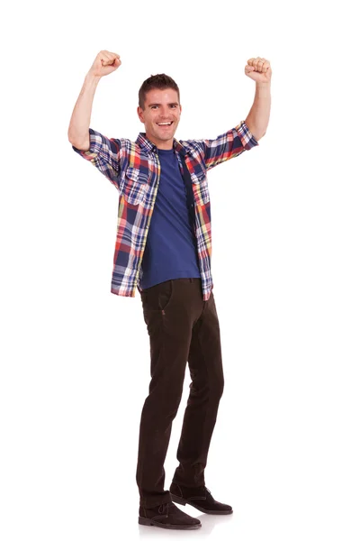 Young man cheering — Stock Photo, Image