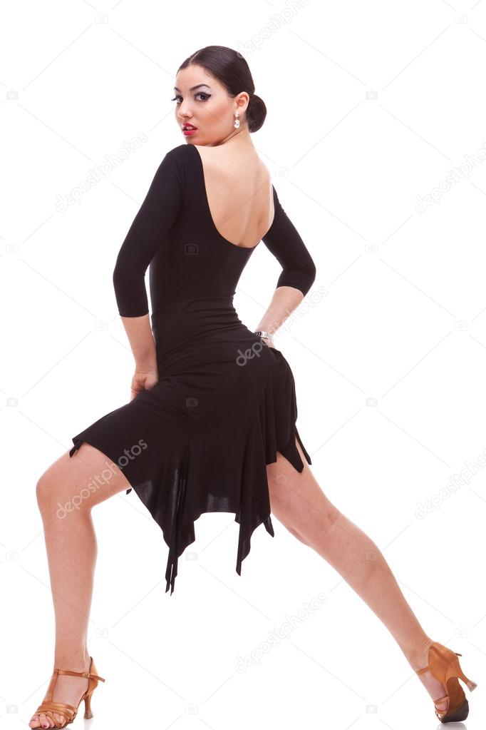 salsa woman dancer doing a lunge