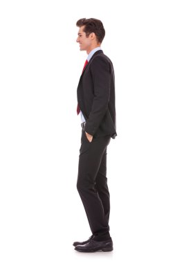 side view profile of a well dressed business man clipart