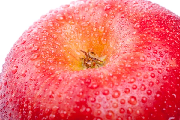 Макрос на красном яблоке — стоковое фото